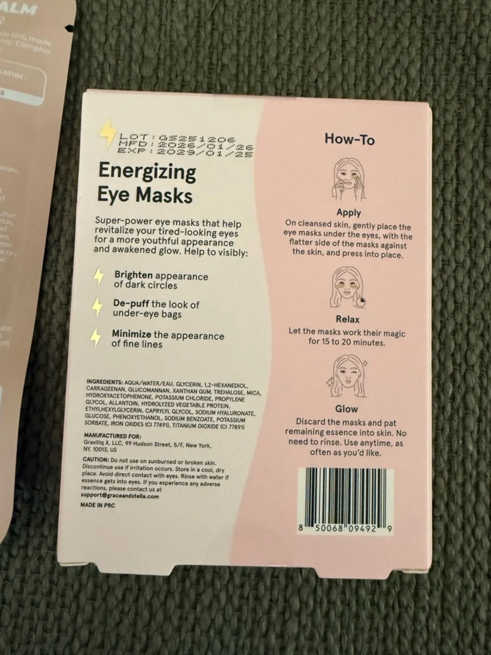 Vitamassques Pink Lip Butter Balm + Grace & Stella Eye Masks Self Care Bundle